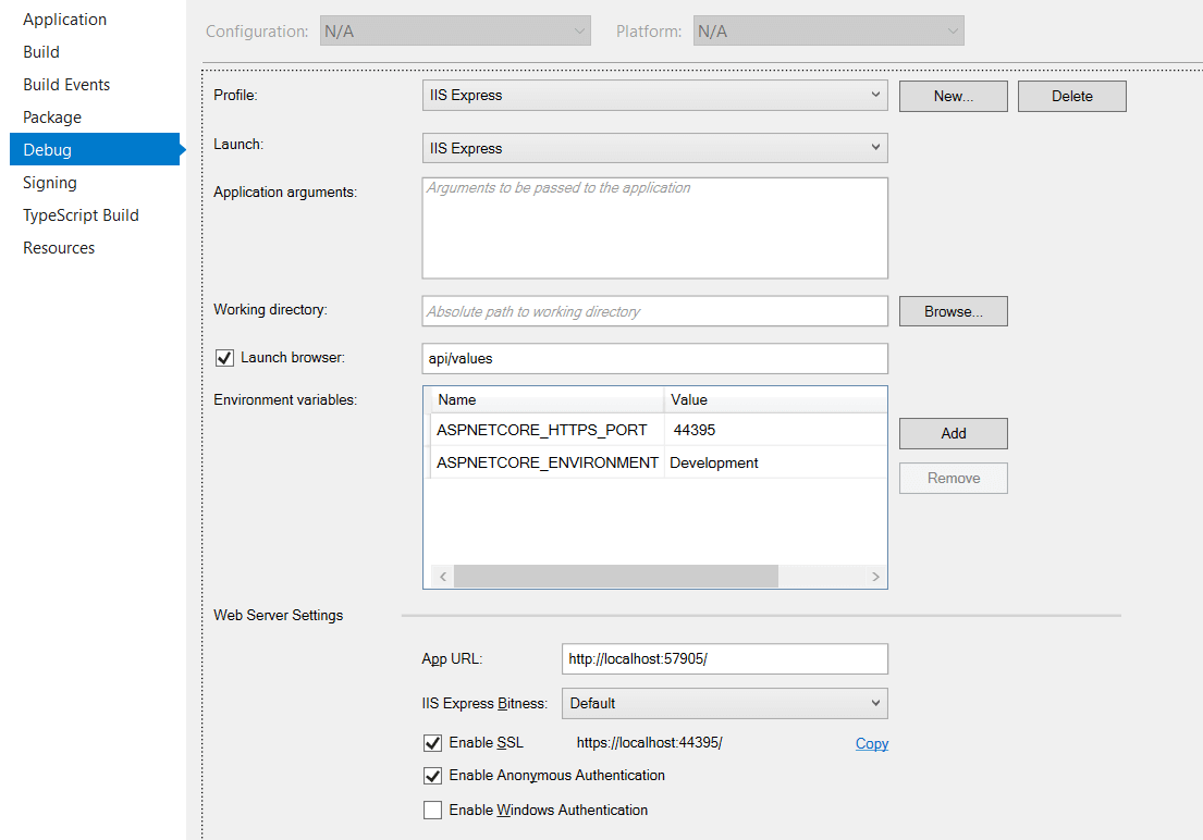 Enable SSL for ASP.NET Core 2.1