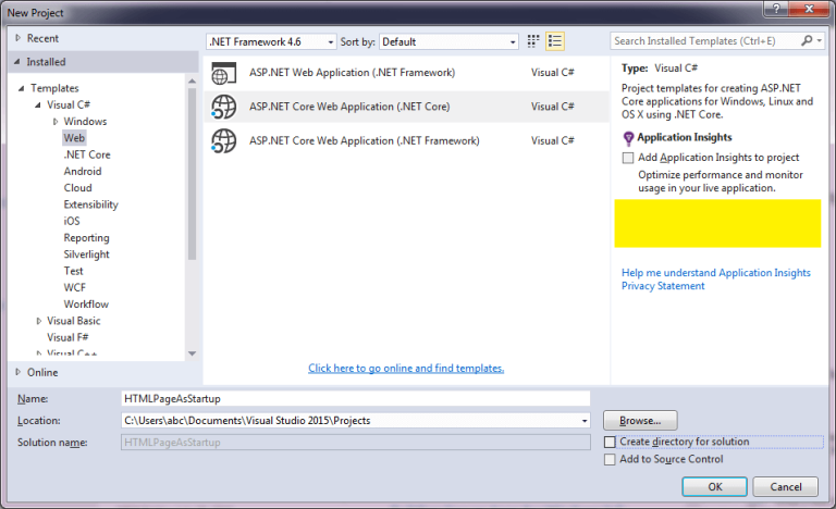 Asp net core net framework
