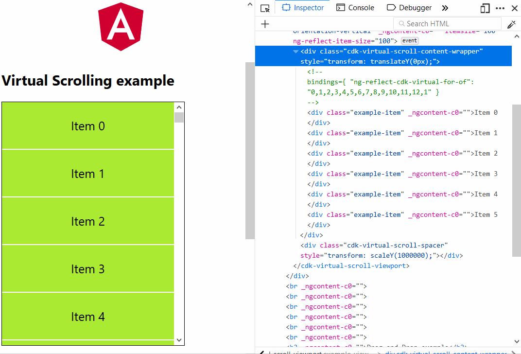 Angular 7 - Virtual Scrolling and Drag and Drop features Angular 7 - Virtual Scrolling and Drag and Drop features