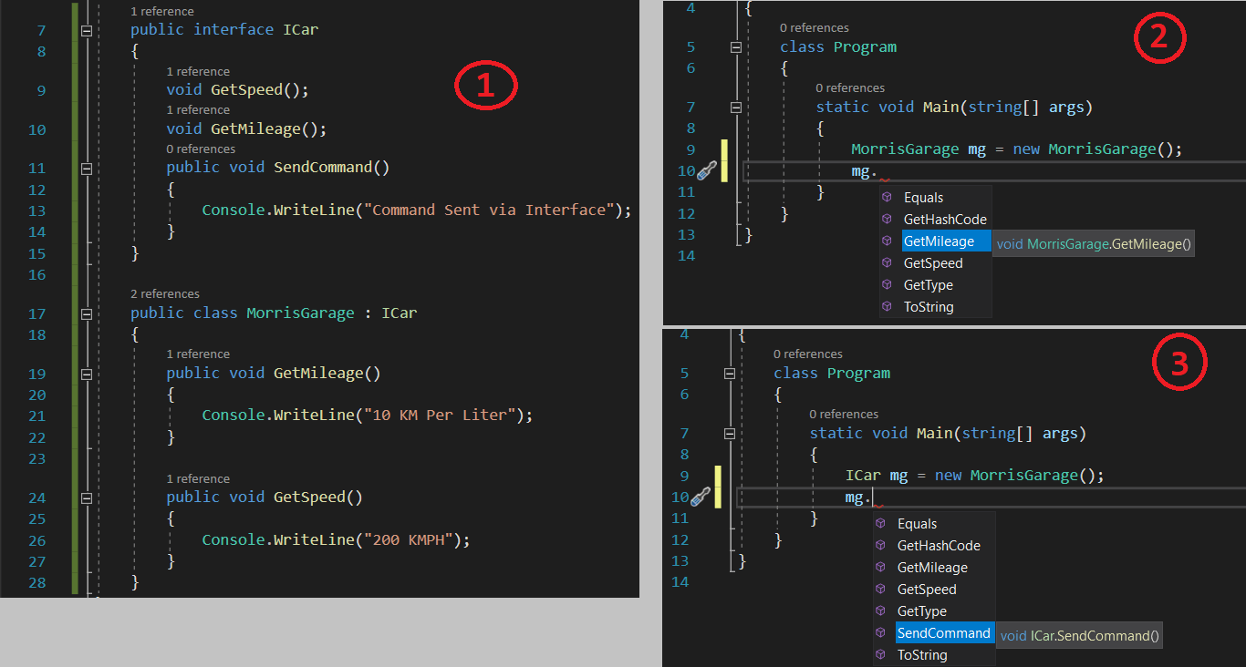 Solved Java C# using System; interface IA public void